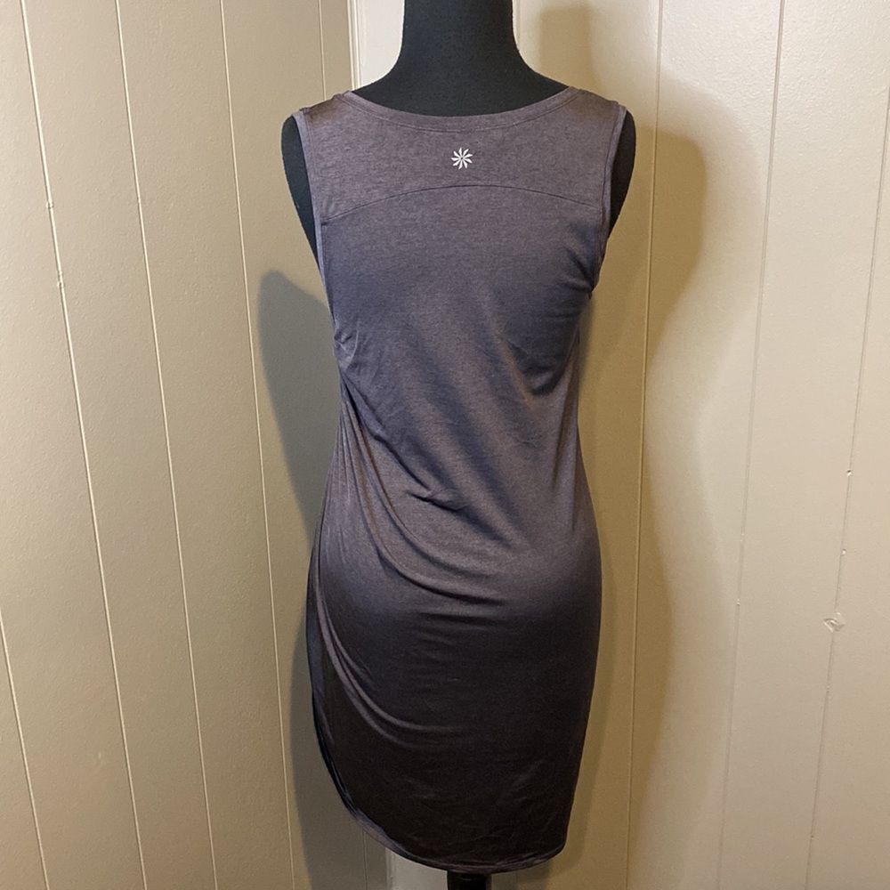 Athleta Small Sleeveless Mini Dress Ruching Stretchy Drawstring Tie - Picture 5 of 7